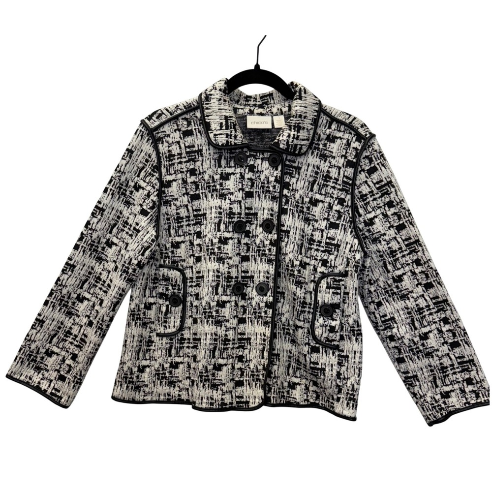 Chicos Chico's Marble‎ Jacquard Swing Jacket Size 1/ US 8